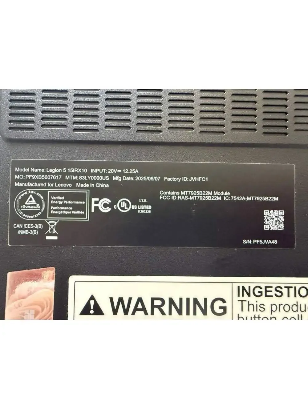 LENOVO Legion 5 15IRX10 15.1